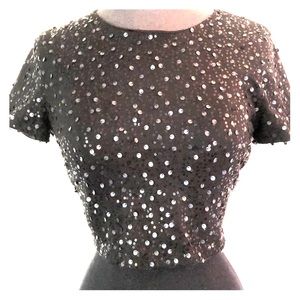 Black bedazzled crop top